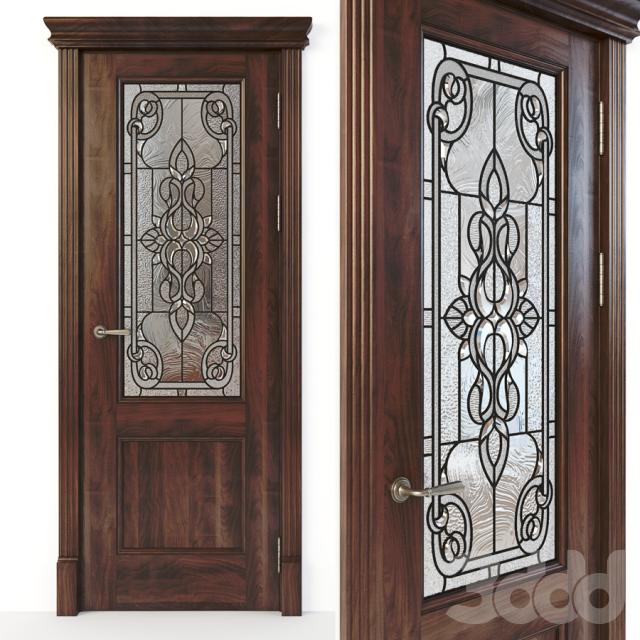 Door with stained glass 03