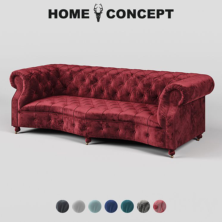 OM Triple sofa Serpentine Bensington, corduroy; Serpentine Siren 3 Seater, Velvet.