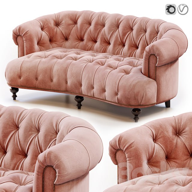 Brussel Blush Tufted Sofa