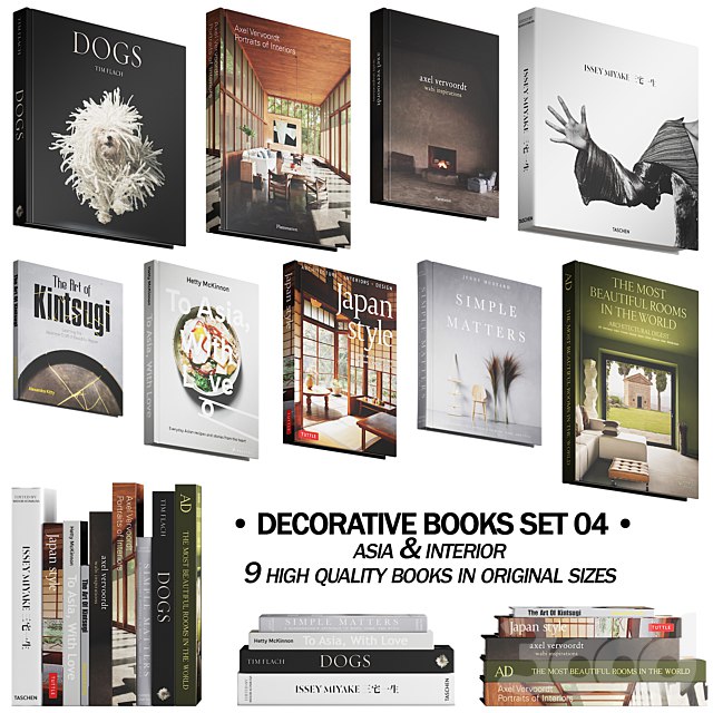 037_Decorative books set 04 Asia & Interior 00