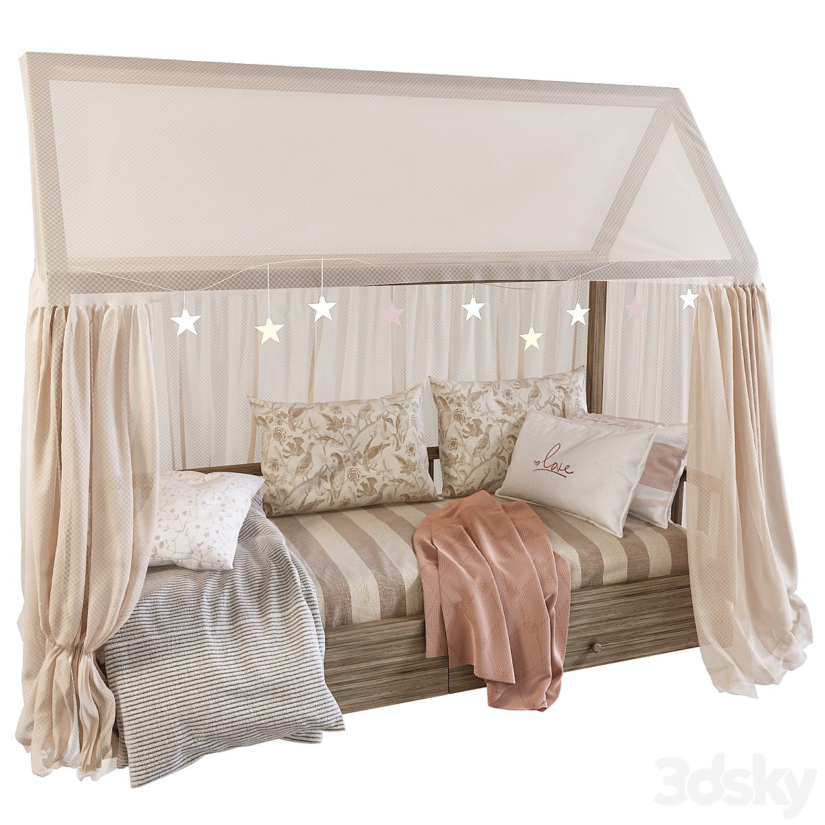 Children's bed with columns 4 ’s