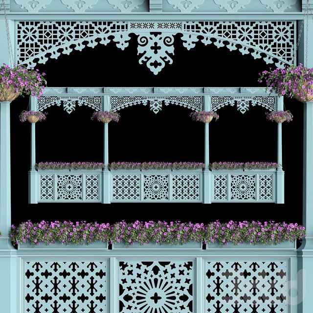 Georgian balcony with flowers