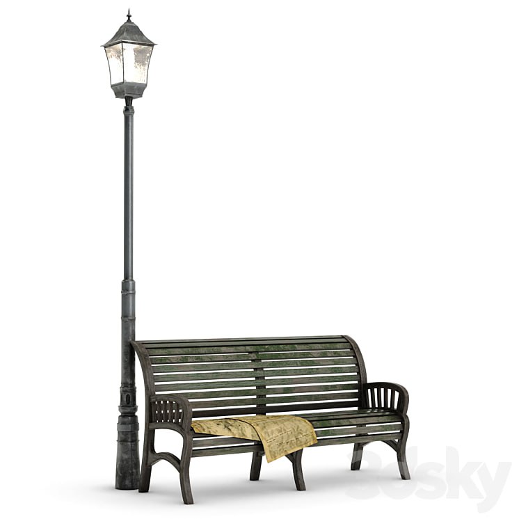 Bench. Lamp