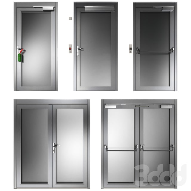 Metal swinging fire doors