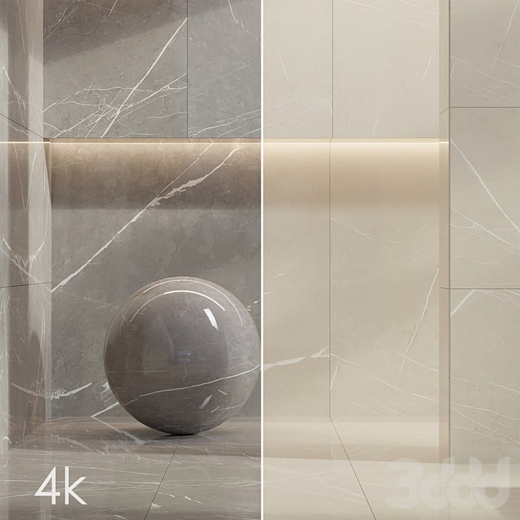 Marble Set 04 - Bundle - 2 Types of Pulpis: Gray and Beige / 4k