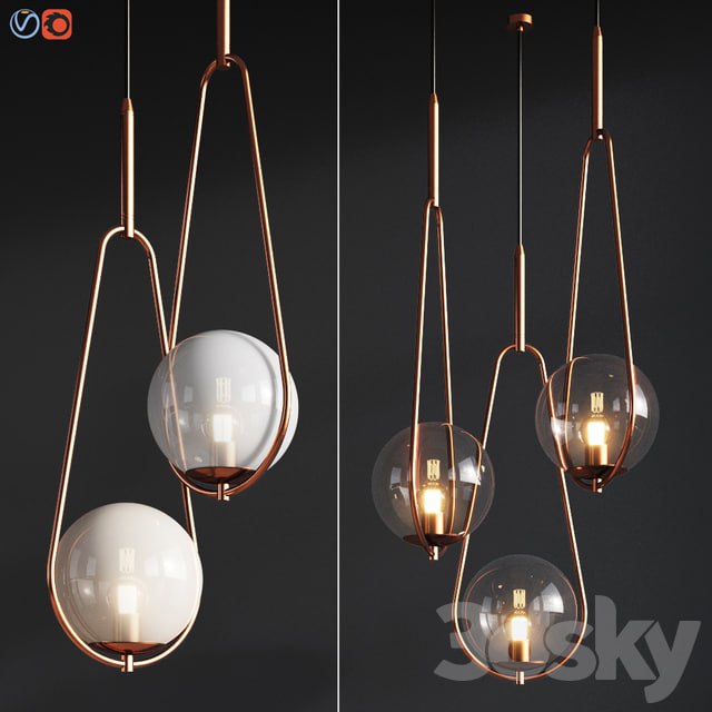 Pendant Lamp Loop Brass Kare Design