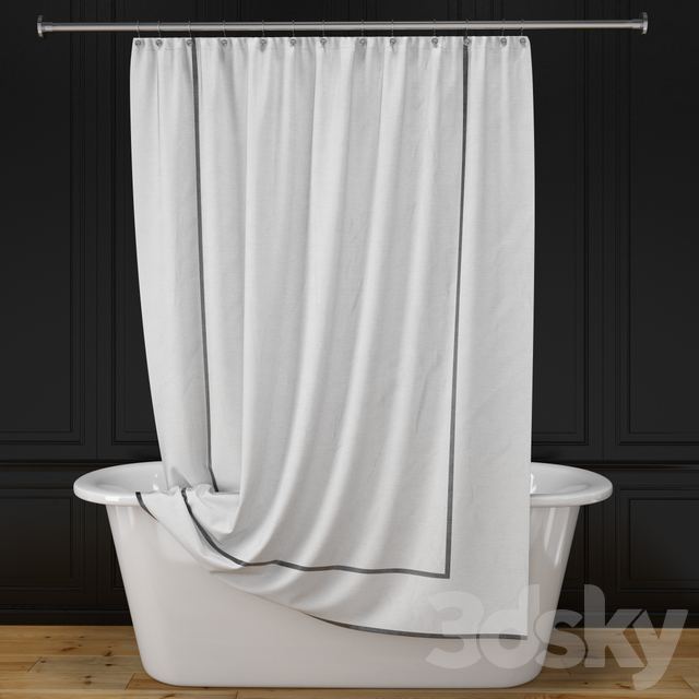 &quot;Corey&quot; bath + shower curtain + rail