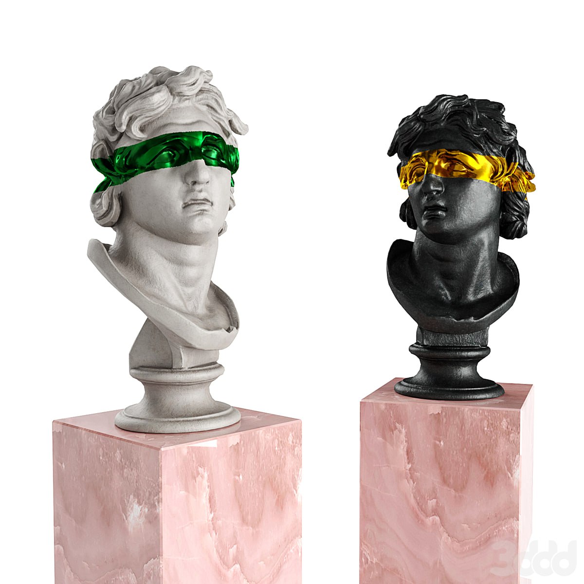 Triton bust stripe sculpture