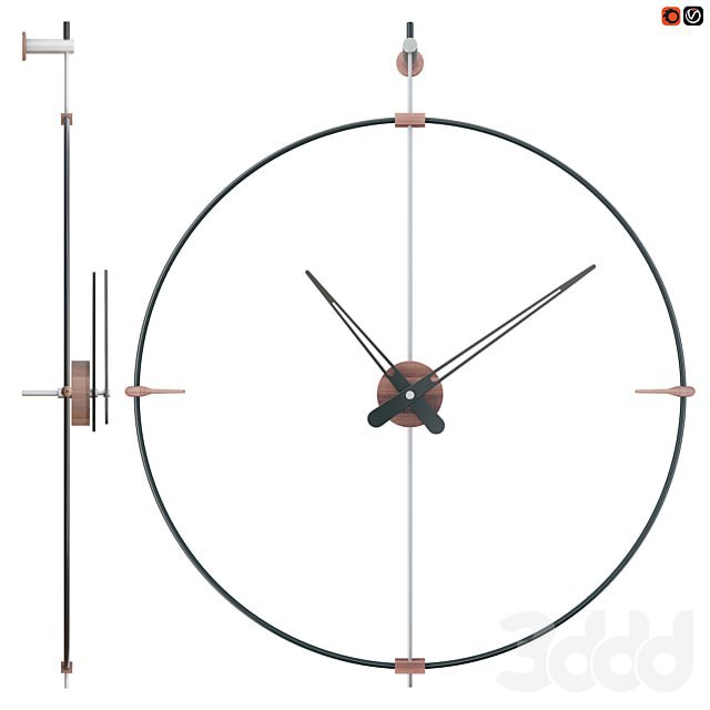 Mini Bilbao Black Clock by Jose Maria Reina for NOMON