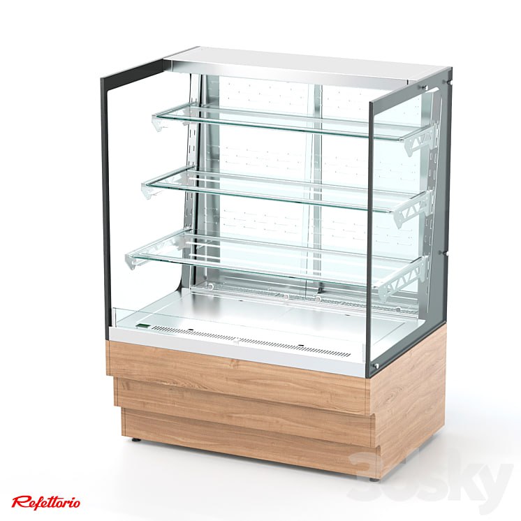 Refrigerated confectionery showcase with perforated rear wall (RKC2 AO series)