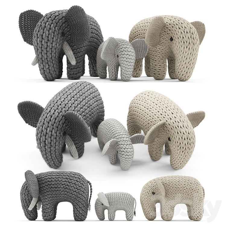 Knitted Elephants Toys