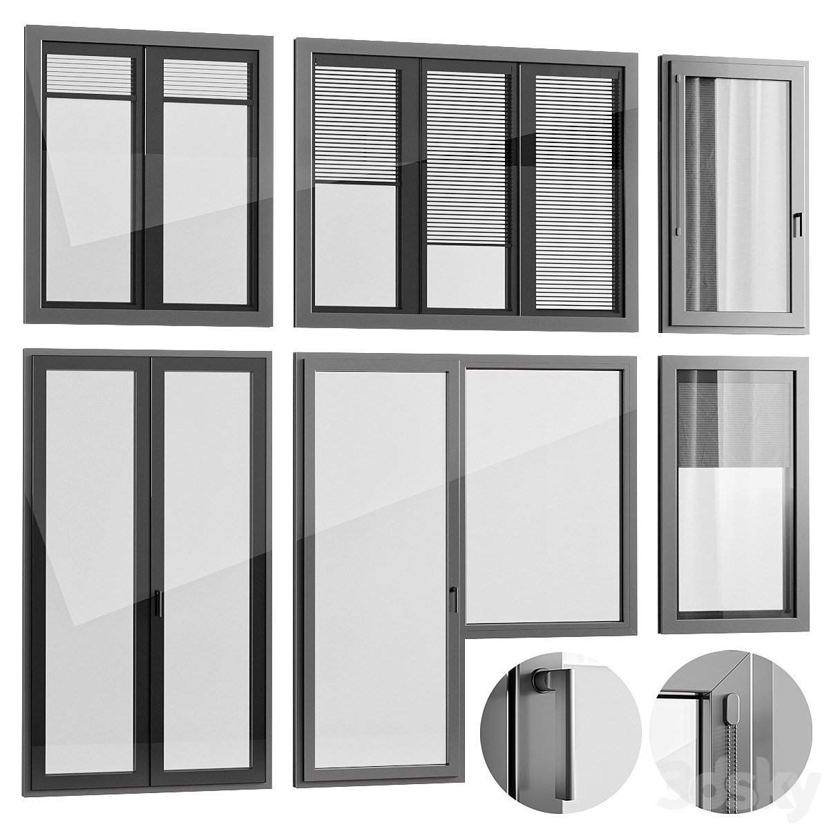 Windows with built-in blinds Finstral -in