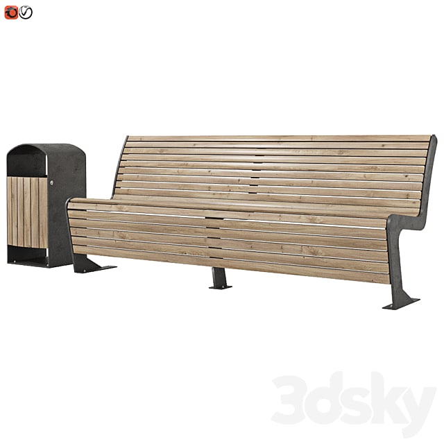 Set of Bench-urn_01