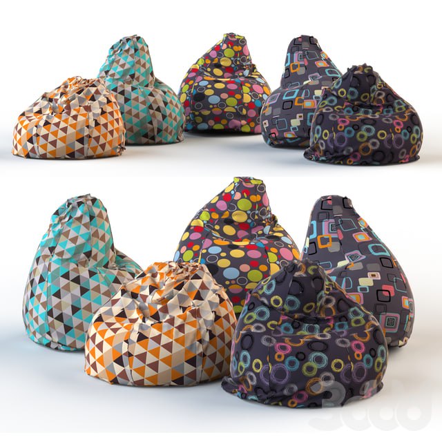 Armchair bag with bright print (set of 5 pieces)