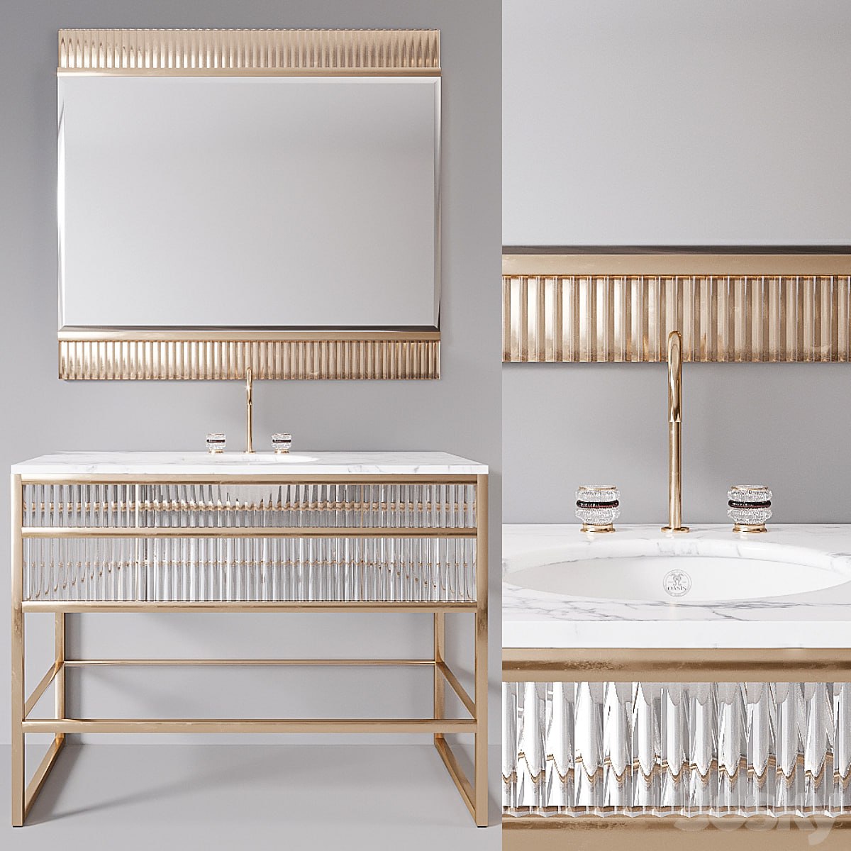 Academy white marble Console by Oasis Group