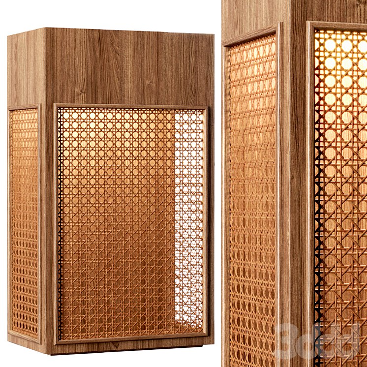 Florence rattan wall lantern FV3 / Rattan wall lamp -light
