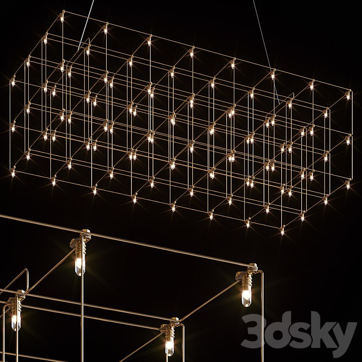 QUASAR UNIVERSE SQUARE DOUBLE SUSPENSION LAMP 87,5 cm