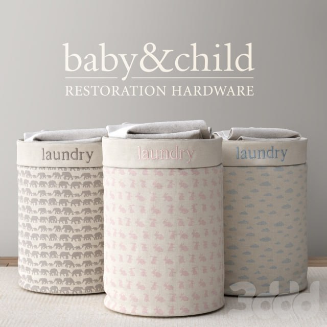 RH / NURSERY CANVAS HAMPER