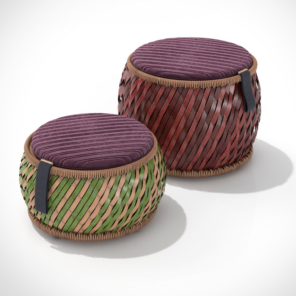 Wicker ottomans DEDON DALA