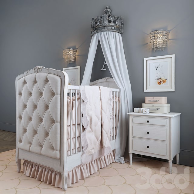 RH/BED COLETTE TUFTED CRIB