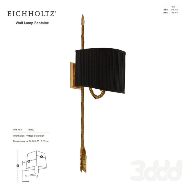 EICHHOLTZ Wall Lamp Fontaine 109192