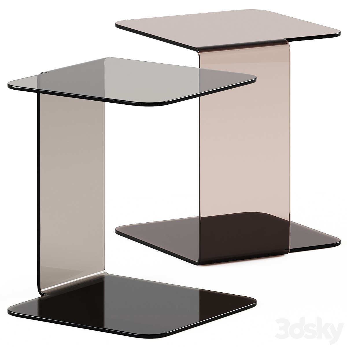 Glass Side Table Shell by Sovet italia / Glass side table