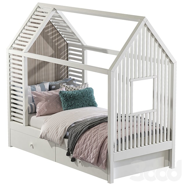 Children&;s bed in the form of a house 2