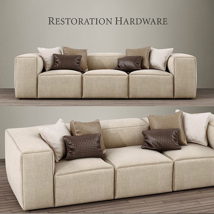 RH / FULHAM UPHOLSTERED LEFT-ARM SOFA CHAISE SECTIONAL