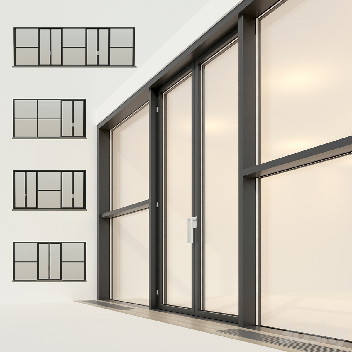 Panoramic glazing. Stained glass window 24