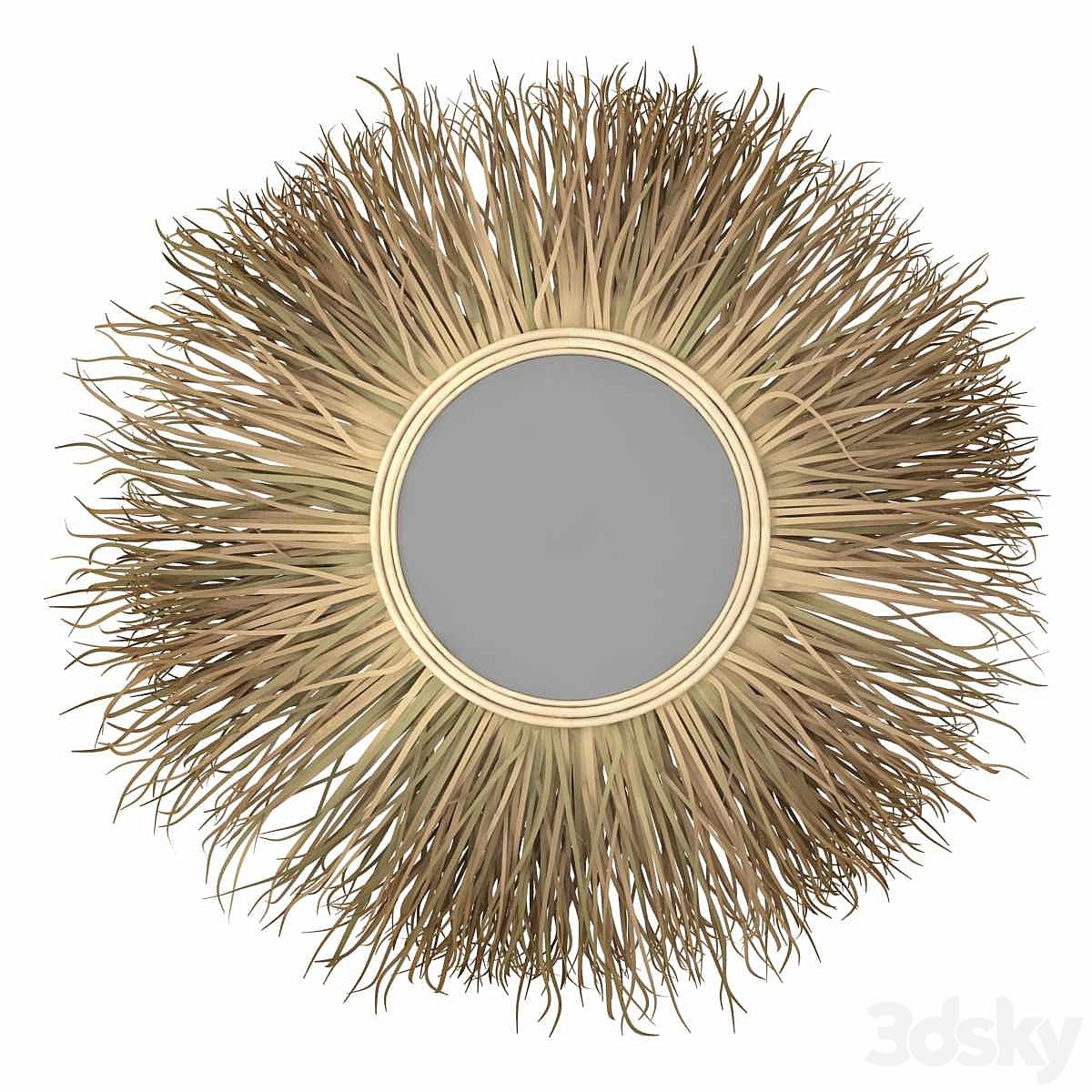 Bazar Bizar GRASS MIRROR Round wall mounted rattan mirror