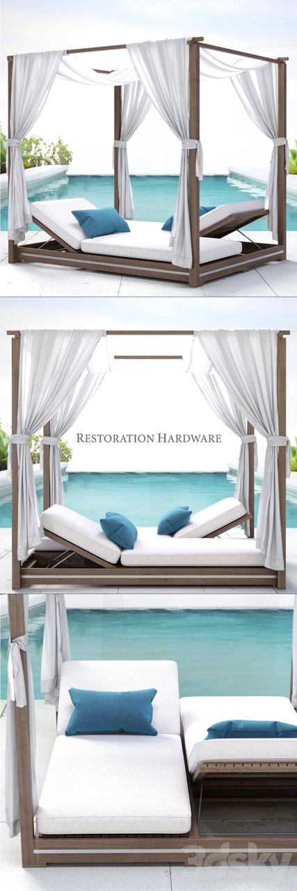 RH / MALTA CANOPY DOUBLE CHAISE