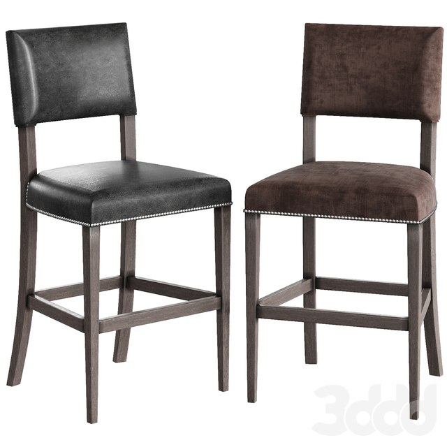 BERNHARDT Moore leather bar stool