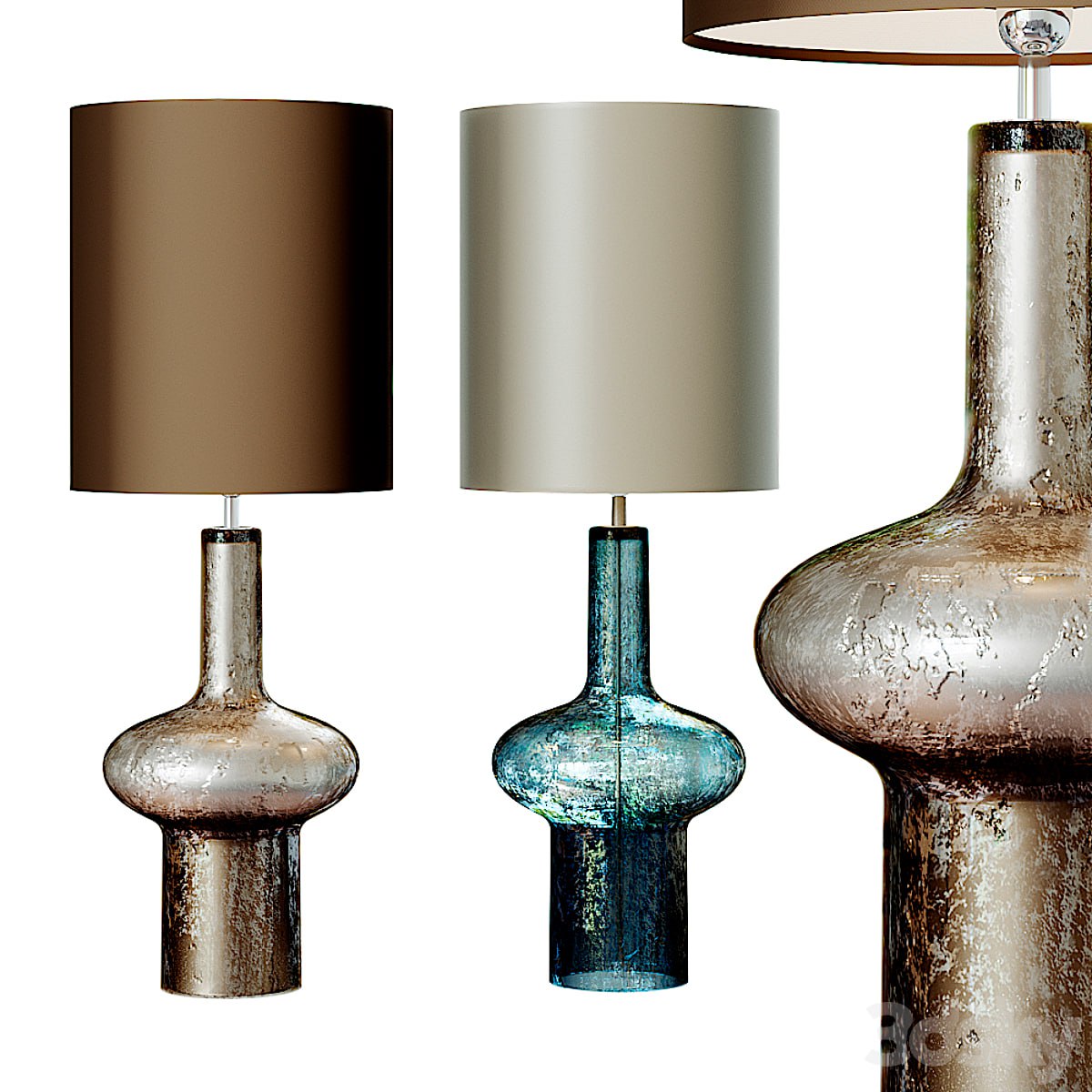 Grand Sculptural Studio Art Glass Buffet Lamp.2