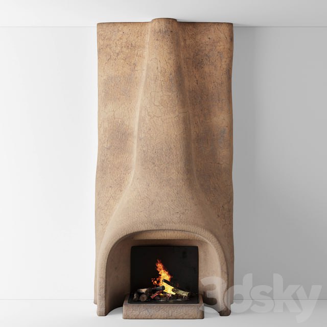 Shkrub fireplace fireplace clay gypsum makhno