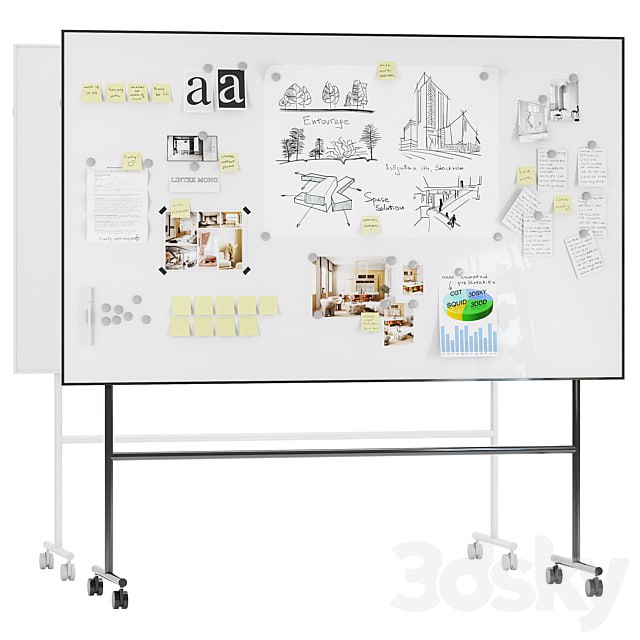 Whiteboard magnetic partition Lintex MONO