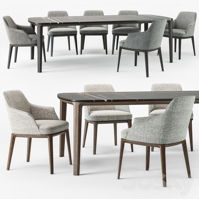 Poliform Sophie armchair Henry table