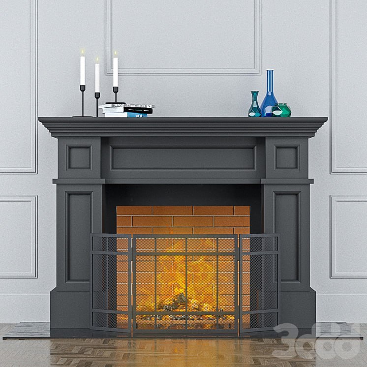 Fireplace with screen