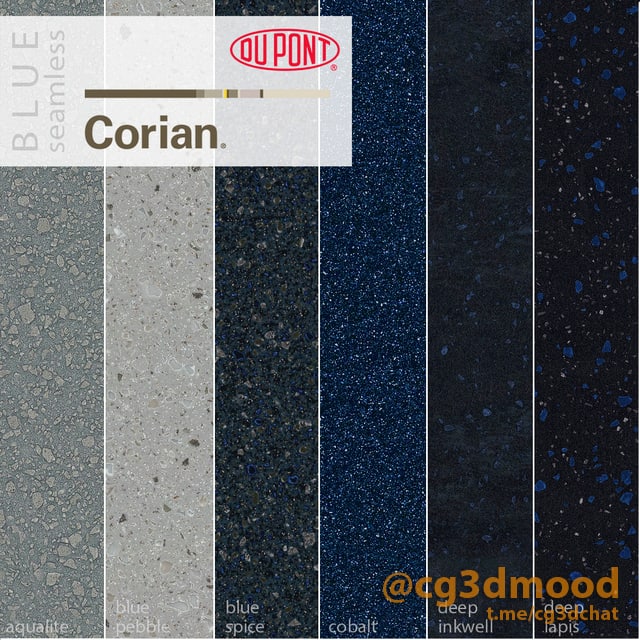 Dupont Corian Kitchen Countertops Blue 1