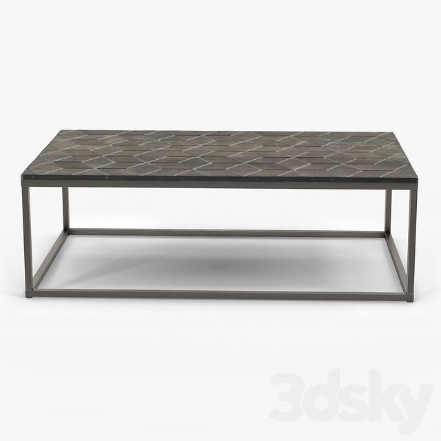 restoration hardware metall parquet coffee table