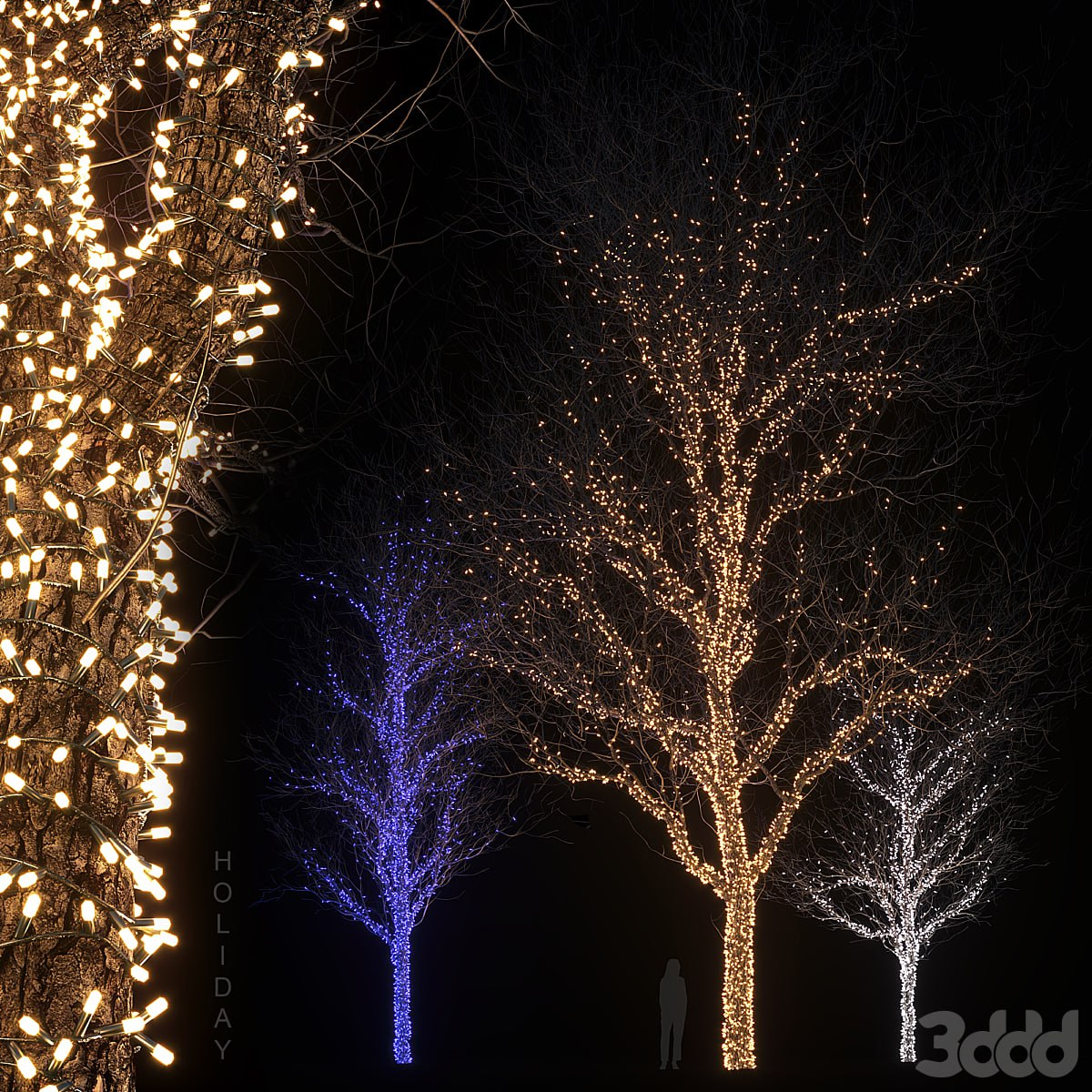 Holiday glowing trees