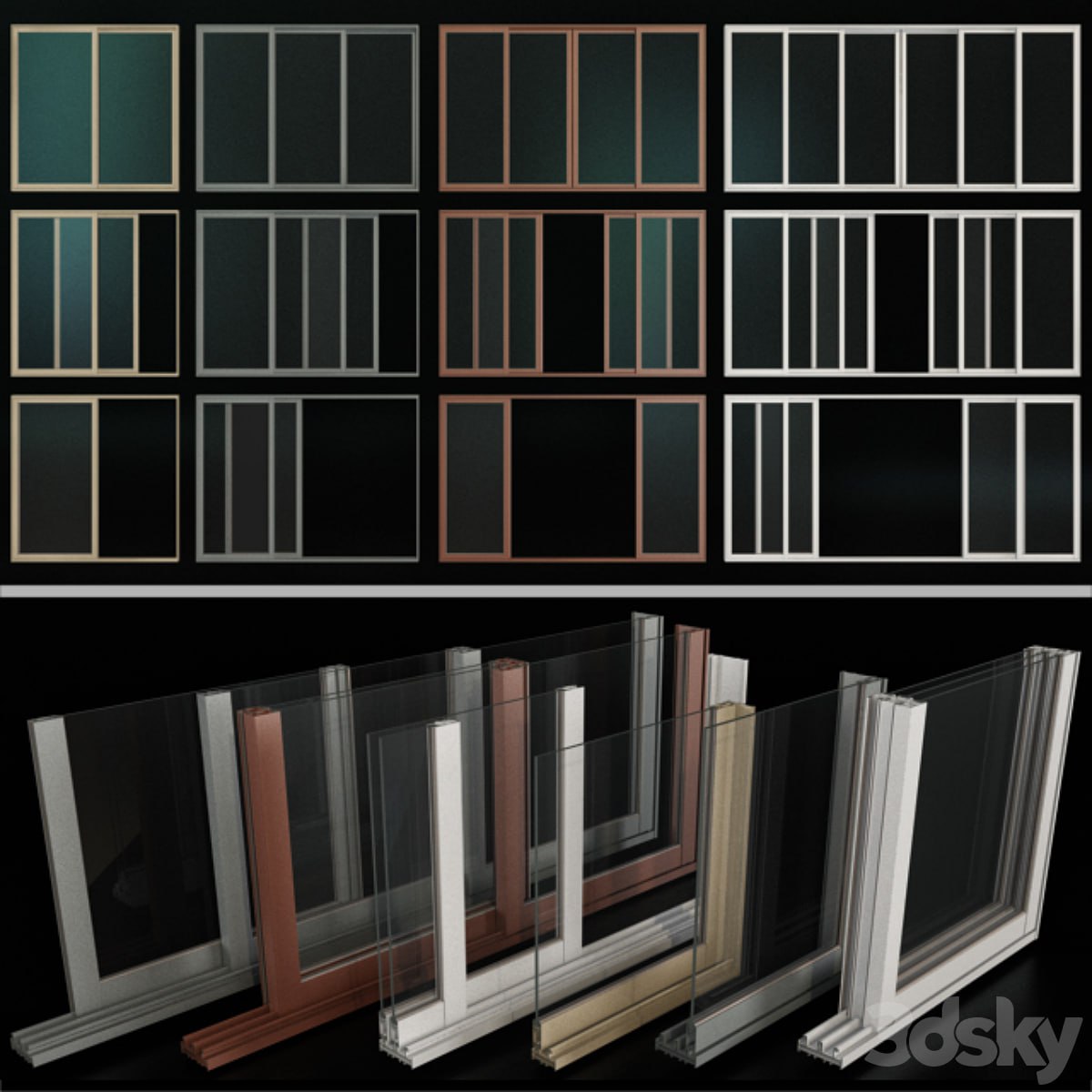 Sliding Stained Glass Aluminum Windows / Sliding Stained Glass Aluminum Windows