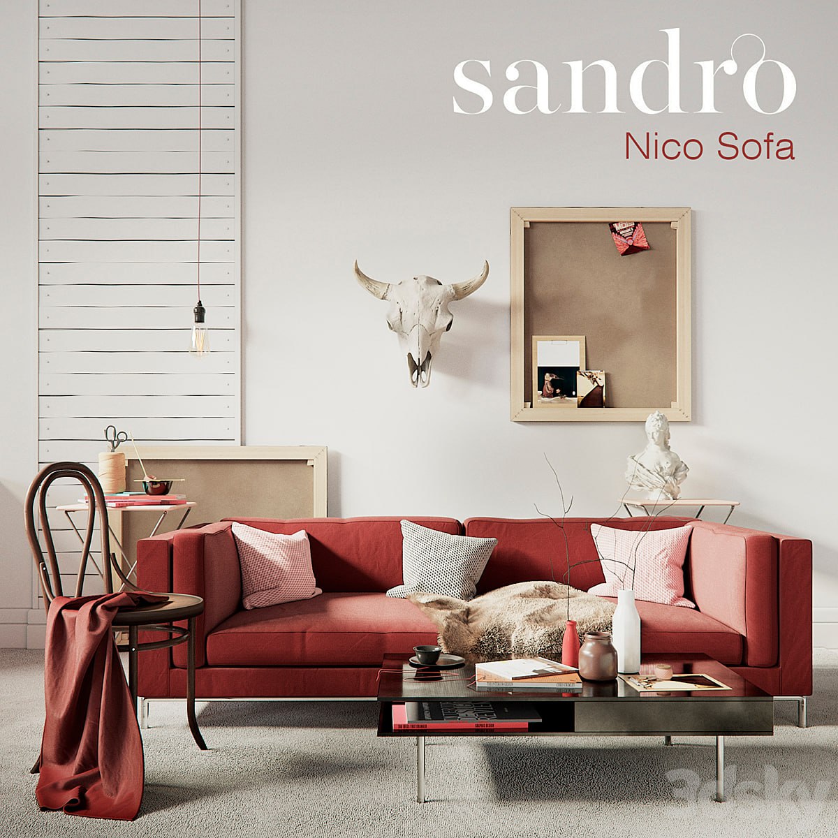 SANDRO Nico Sofa Claret set