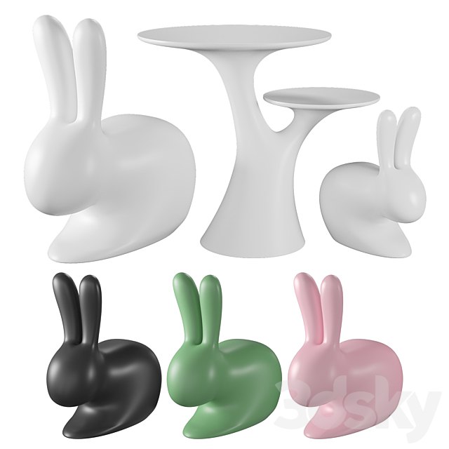 - Qeeboo Rabbit Chair and Rabbit Tree