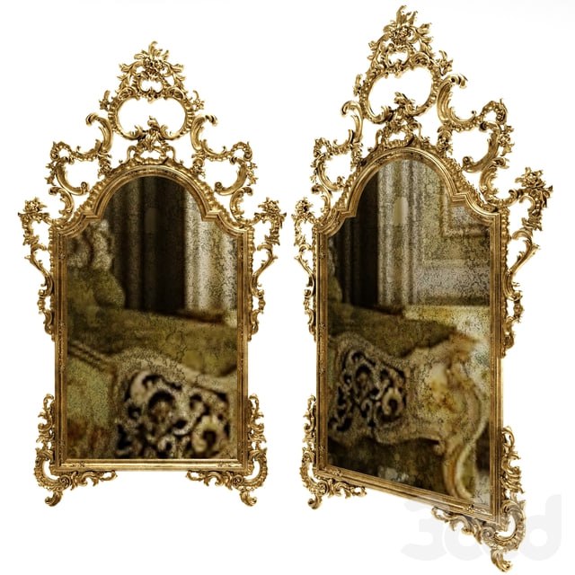 French Louis XV Rococo Style Console Mirror