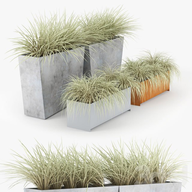 Twista Contemporary Modern Outdoor Planter Pot grass