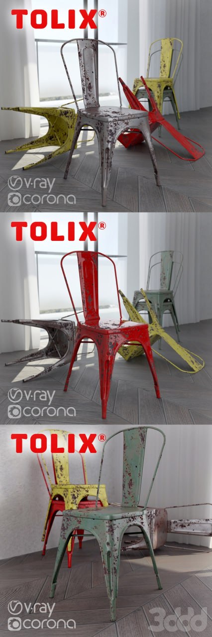 Tolix A chair (vray + corona)