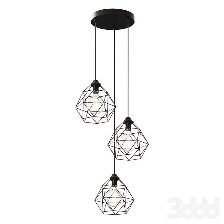 Chandelier VITALUCE Tara black trio 3xE27 max. 40W # 80397048
