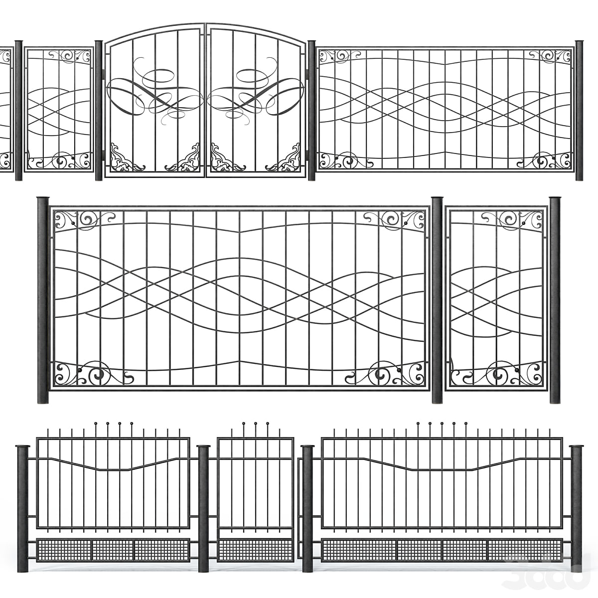 Wrought iron fences - Set 2