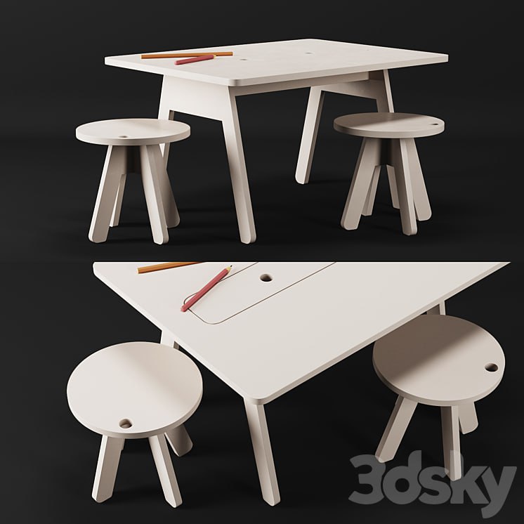 Kutikai Peekaboo Desk and Chairs
