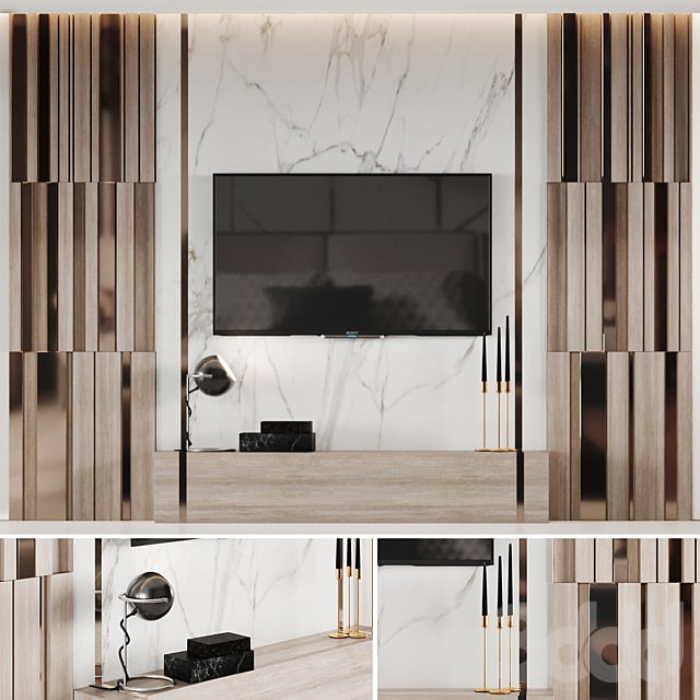 Wall panel with TV